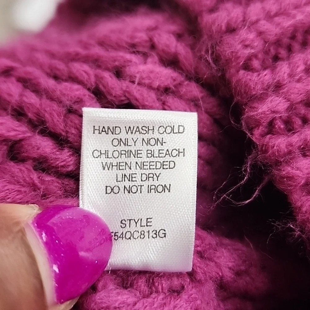 Cable knit Kids Purple Beanie Warm Winter Hat